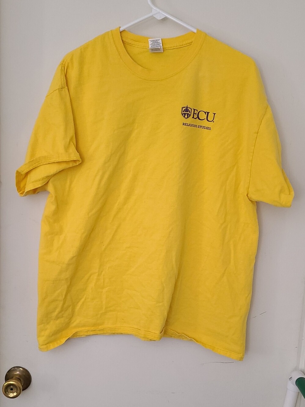 East Carolina University Religious Studies Yellow Logo Tee XL